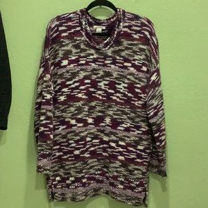Westbound Crew Neck Hand Knit Sweater Tunic Spacedye  Multi size XL Pullover